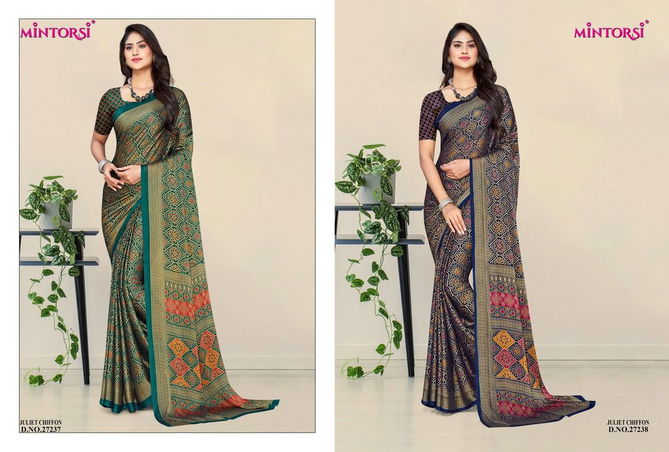 Mintorsi Juliet Daily Wear Wholesale Chiffon Printed Sarees Catalog